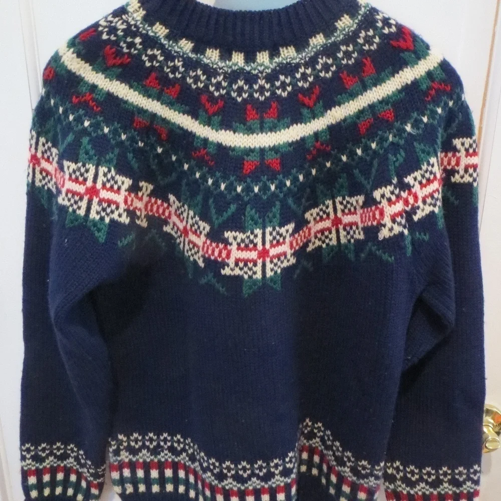 VINTAGE ALLEN SOLLY ENGLAND WOOL NORDIC SWEATER - Picture 2 of 8